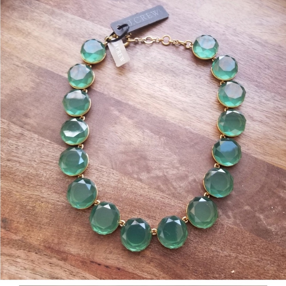 J.Crew green gem necklace NWT